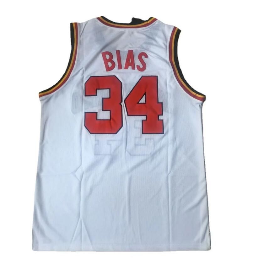 2024 Men NCAA Len Bias #34 Maryland Terrapins College Basketball  white jerseys->more ncaa teams->NCAA Jersey